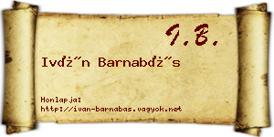 Iván Barnabás névjegykártya