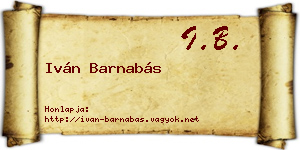 Iván Barnabás névjegykártya